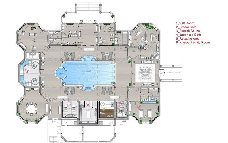 costruzione centro benessere pianta